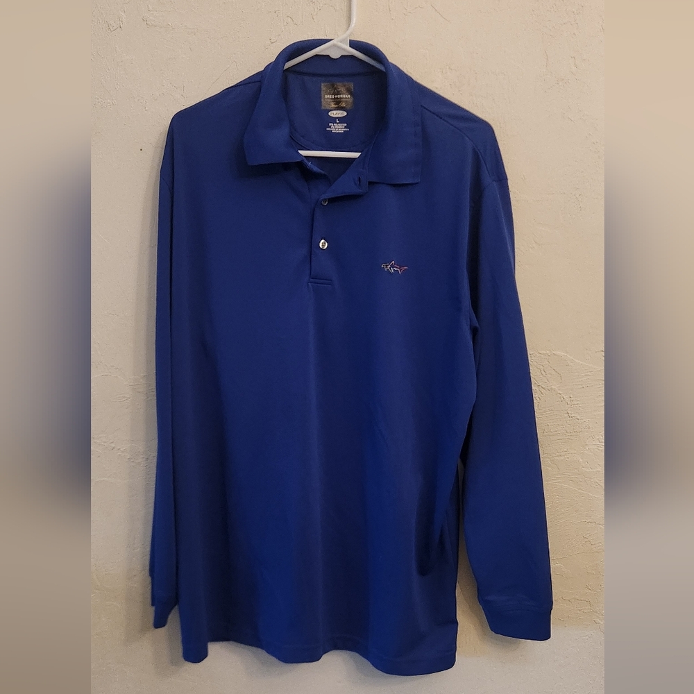 Greg Norman Collection Blue Polo Performance Shirt